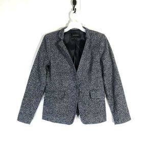 Banana Republic Outlet Black Jacket Ladies 8 3/4 Sleeve Satin Jacquard Dressy